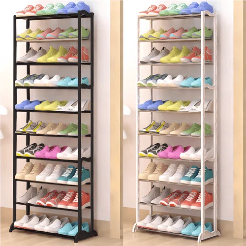 10-stufiges verstellbares Schuhregal für 30 Paar (2 Farben)