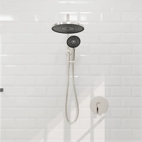 10“ Round Wall-Mounted Shower System with 2-in-1 Rough-in Valve Included 3-Spray Handheld