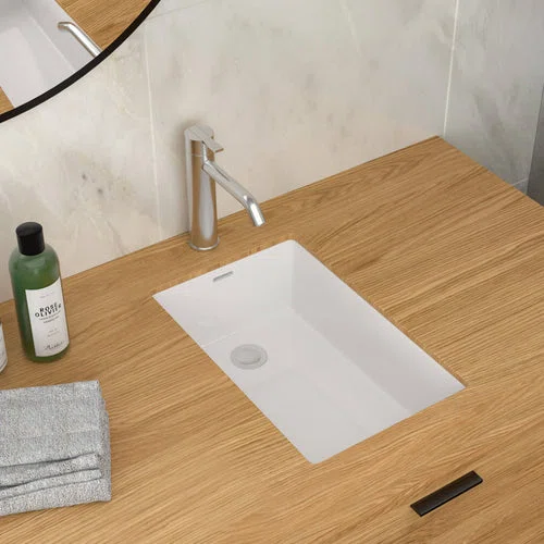 13" x 20" Undermount Ceramic Bathroom Sink with Overflow