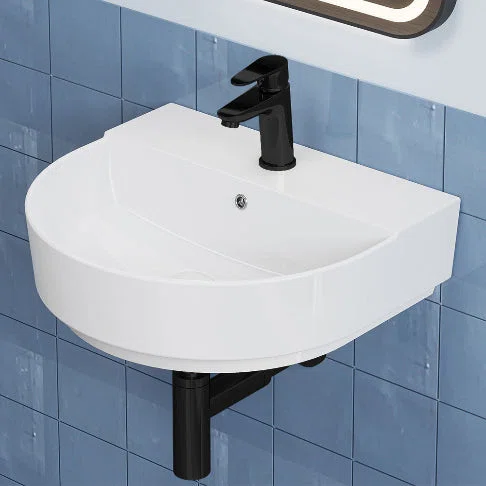 HOROW F08R-R5044W Keramik Waschbecken 50 cm Oval