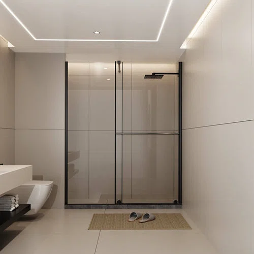 30"-60" x 72" Single Sliding Shower Door with Support Bar