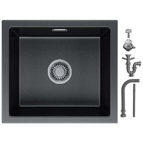 HOROW A02R-S4540B Granit Spüle Schwarz 45×40 cm